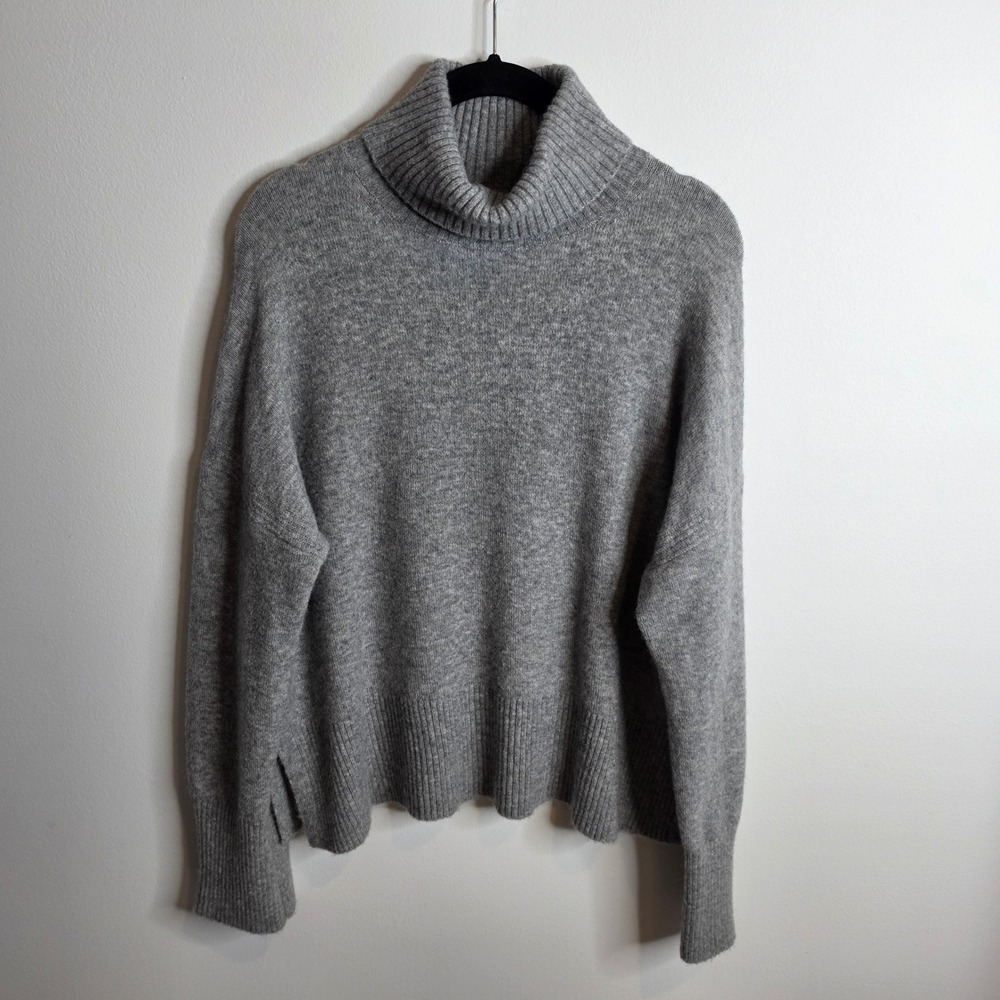 J.Crew Turtleneck Pullover Sweater Womens Size S Gray Merino Alpaca Blend